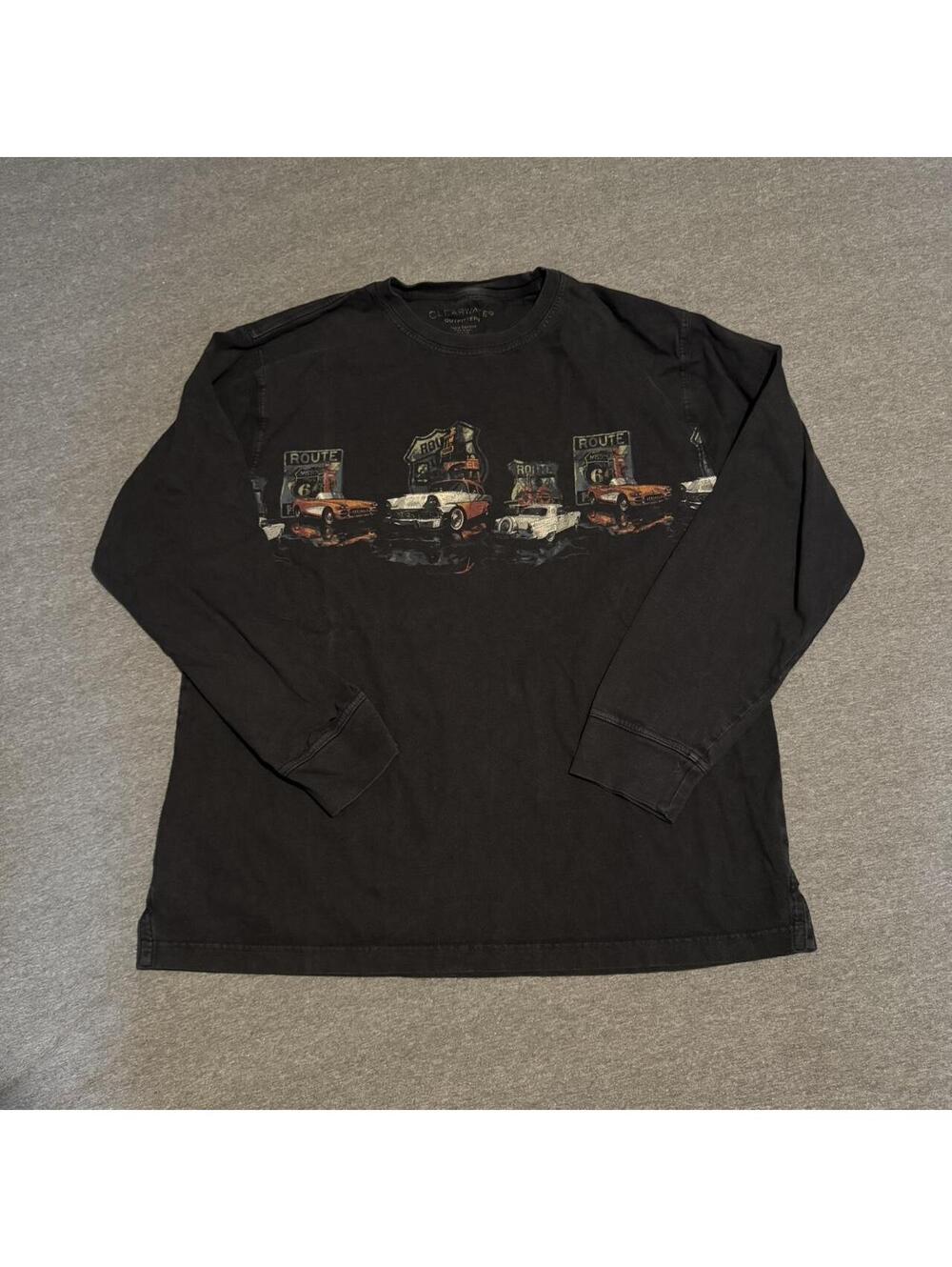 Retro cars black long sleeve size large  #vintage #retro